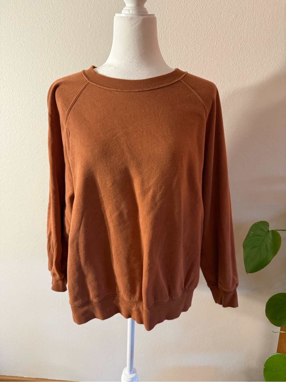 Old Navy Women's Crewneck Sweatshirt in Rust Brown